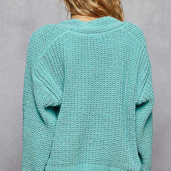 023 💕 POL The Cloud Drape 1 Aqua Knit Cardigan - Picture 5 of 6